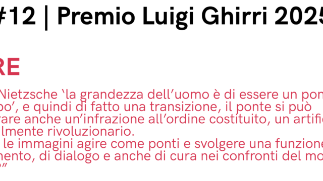 GFI #12 / Premio Luigi Ghirri 2025  Call for Artists  Deadline 17 Dicembre 2024